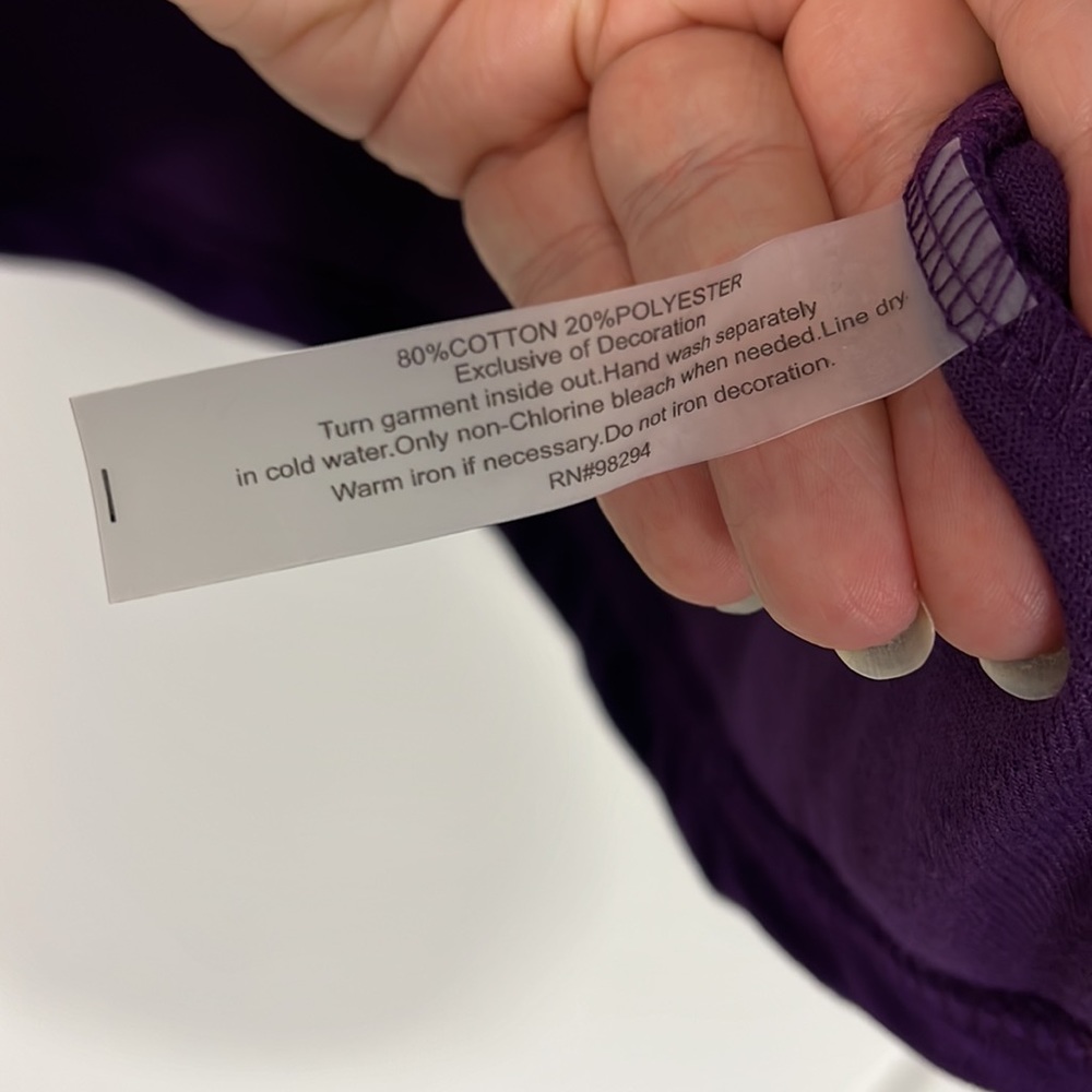 New Onque Casual Medium Purple Glam Velour Zip Up Sweatshirt with Pockets - Picture 11 of 12